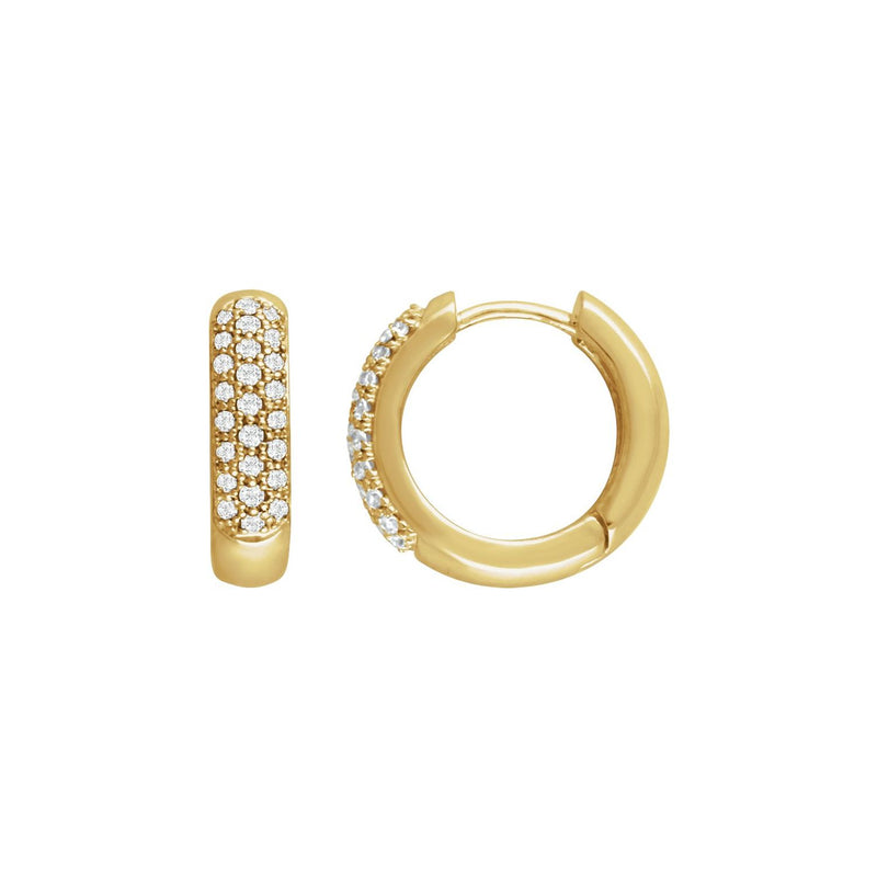 Pavé-Style Hoop Earrings · 0.33–0.88 ct — 14K Yellow Gold