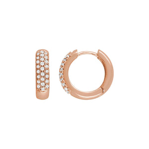 Pavé-Style Hoop Earrings · 0.33–0.88 ct — 14K Rose Gold