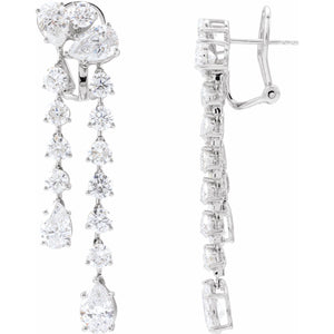 Lab-Grown Diamond Dangle Earrings · 9.5 ct — 14K White Gold