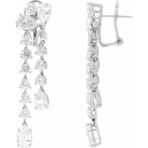 Lab-Grown Diamond Dangle Earrings · 9.5 ct — 14K White Gold view 2