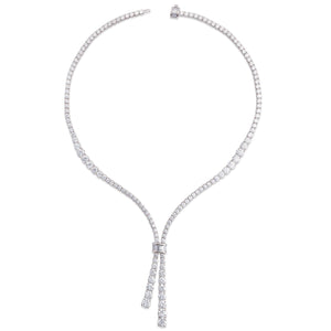 Lab-Grown Diamond Line Necklace · 32.2 ct — 14K White Gold view 2