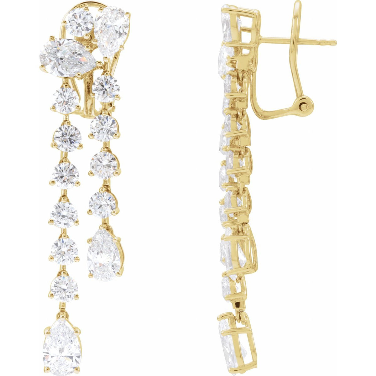 Lab-Grown Diamond Dangle Earrings · 9.5 ct — 14K Yellow Gold