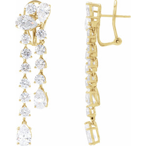 Lab-Grown Diamond Dangle Earrings · 9.5 ct — 14K Yellow Gold
