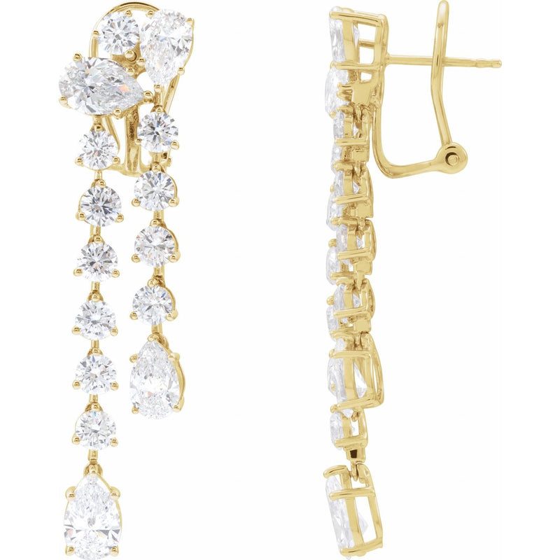 Lab-Grown Diamond Dangle Earrings · 9.5 ct — 14K Yellow Gold