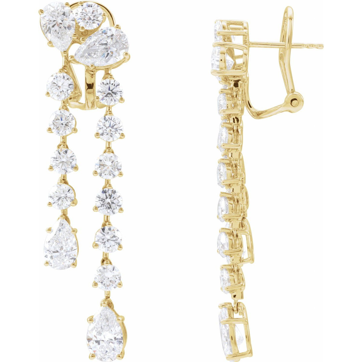 Lab-Grown Diamond Dangle Earrings · 9.5 ct — 14K Yellow Gold view 2