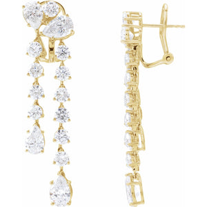 Lab-Grown Diamond Dangle Earrings · 9.5 ct — 14K Yellow Gold view 2
