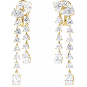 Lab-Grown Diamond Dangle Earrings · 9.5 ct — 14K Yellow Gold view 3