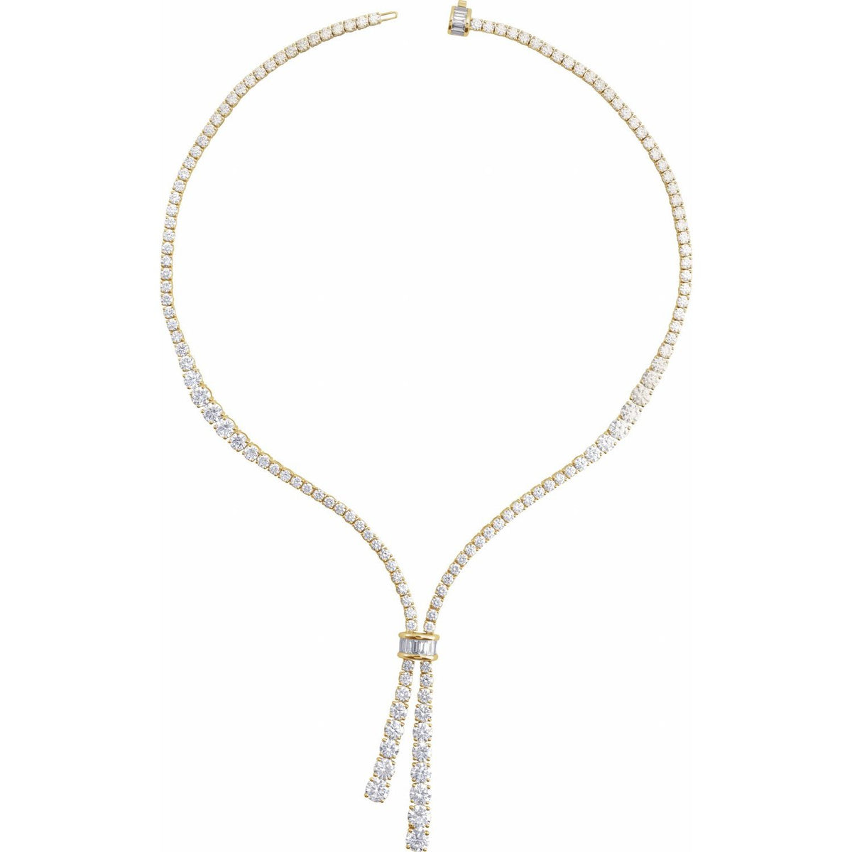 Lab-Grown Diamond Line Necklace · 32.2 ct — 14K Yellow Gold view 2