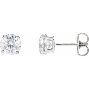 Round 4-Prong Lightweight Stud Earrings · 0.05–4 ct — 14K White Gold