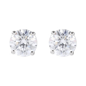 Round 4-Prong Lightweight Stud Earrings · 0.05–4 ct — 14K White Gold view 2