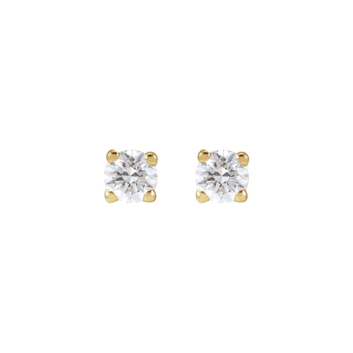 Round 4-Prong Lightweight Stud Earrings · 0.13–3 ct — 14K Yellow Gold view 2