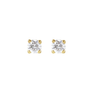 Round 4-Prong Lightweight Stud Earrings · 0.13–3 ct — 14K Yellow Gold view 2