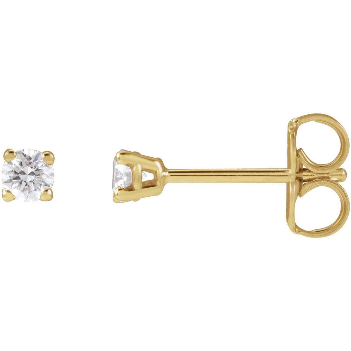 Round 4-Prong Lightweight Stud Earrings · 0.13–3 ct — 14K Yellow Gold