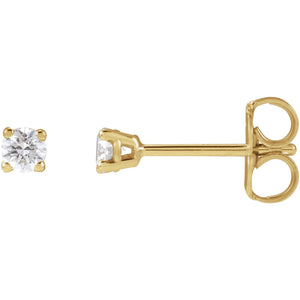 Round 4-Prong Lightweight Stud Earrings · 0.13–3 ct — 14K Yellow Gold