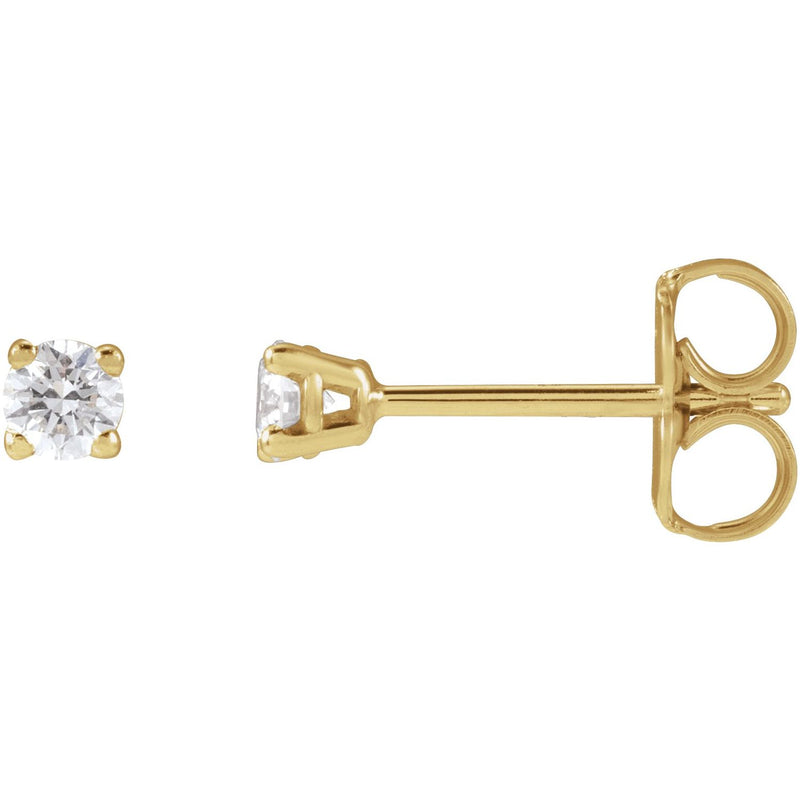 Round 4-Prong Lightweight Stud Earrings · 0.13–3 ct — 14K Yellow Gold