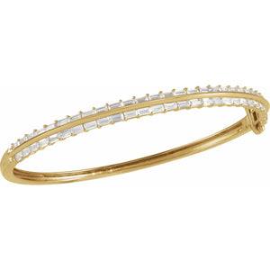 Lab-Grown Diamond Bangle Bracelet · 2.17 ct — 14K Yellow Gold view 3