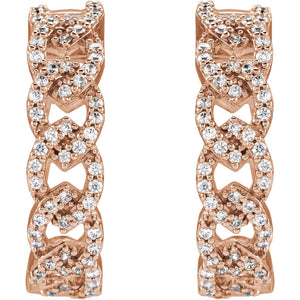 Lab-Grown Diamond Hoop Earrings · 0.5 ct — 14K Rose Gold view 2
