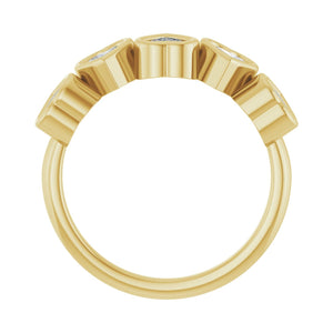 Five-Stone Heart Ring · 1.13 ct — 14K Yellow Gold view 2