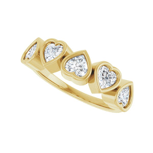 Five-Stone Heart Ring · 1.13 ct — 14K Yellow Gold view 5
