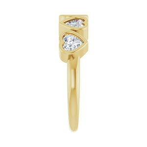 Five-Stone Heart Ring · 1.13 ct — 14K Yellow Gold view 4