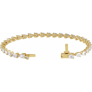 Lab-Grown Diamond Line Bracelet · 6.5 ct — 14K Yellow Gold view 2