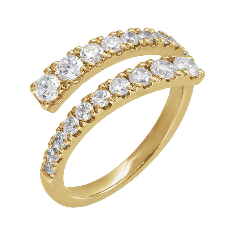 Lab-Grown Diamond Bypass Ring · 0.9 ct — 14K Yellow Gold