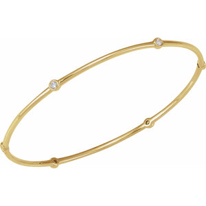 Bezel-Set Bangle Bracelet · 0.25 ct — 14K Yellow Gold view 2