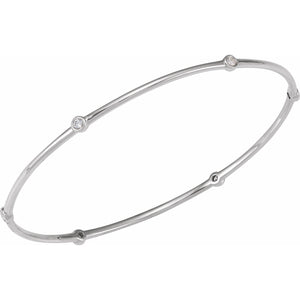 Bezel-Set Bangle Bracelet · 0.25 ct — 14K White Gold view 2