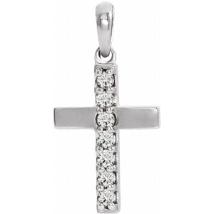 Accented Cross Necklace · 1.6 ct — 14K White Gold