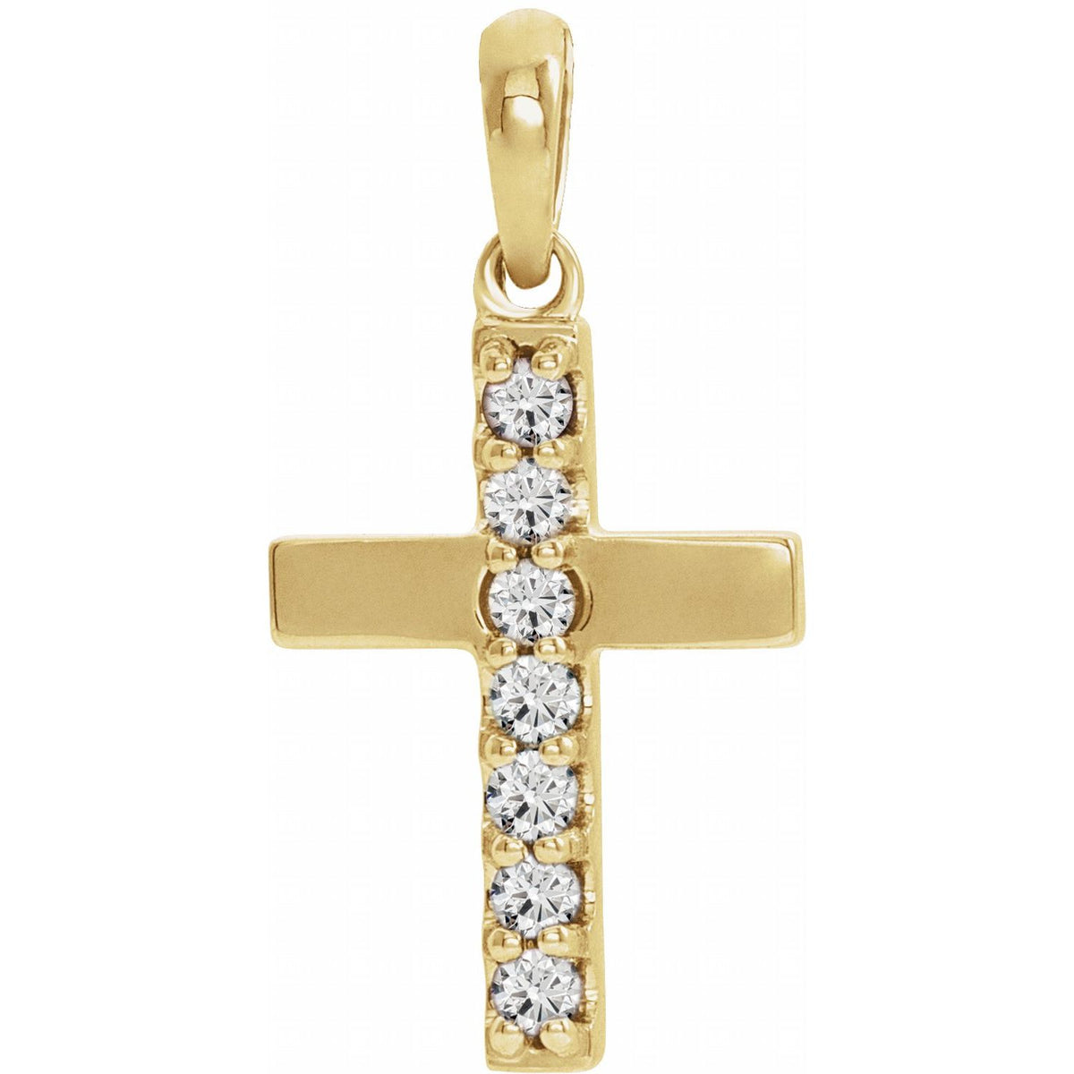 Accented Cross Necklace · 1.6 ct — 14K Yellow Gold