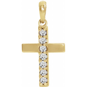 Accented Cross Necklace · 1.6 ct — 14K Yellow Gold
