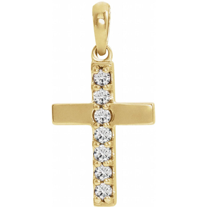 Accented Cross Necklace · 1.6 ct — 14K Yellow Gold