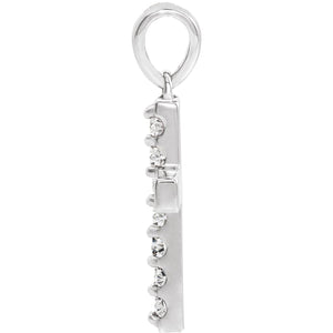 Accented Cross Necklace · 1.6 ct — 14K White Gold view 2