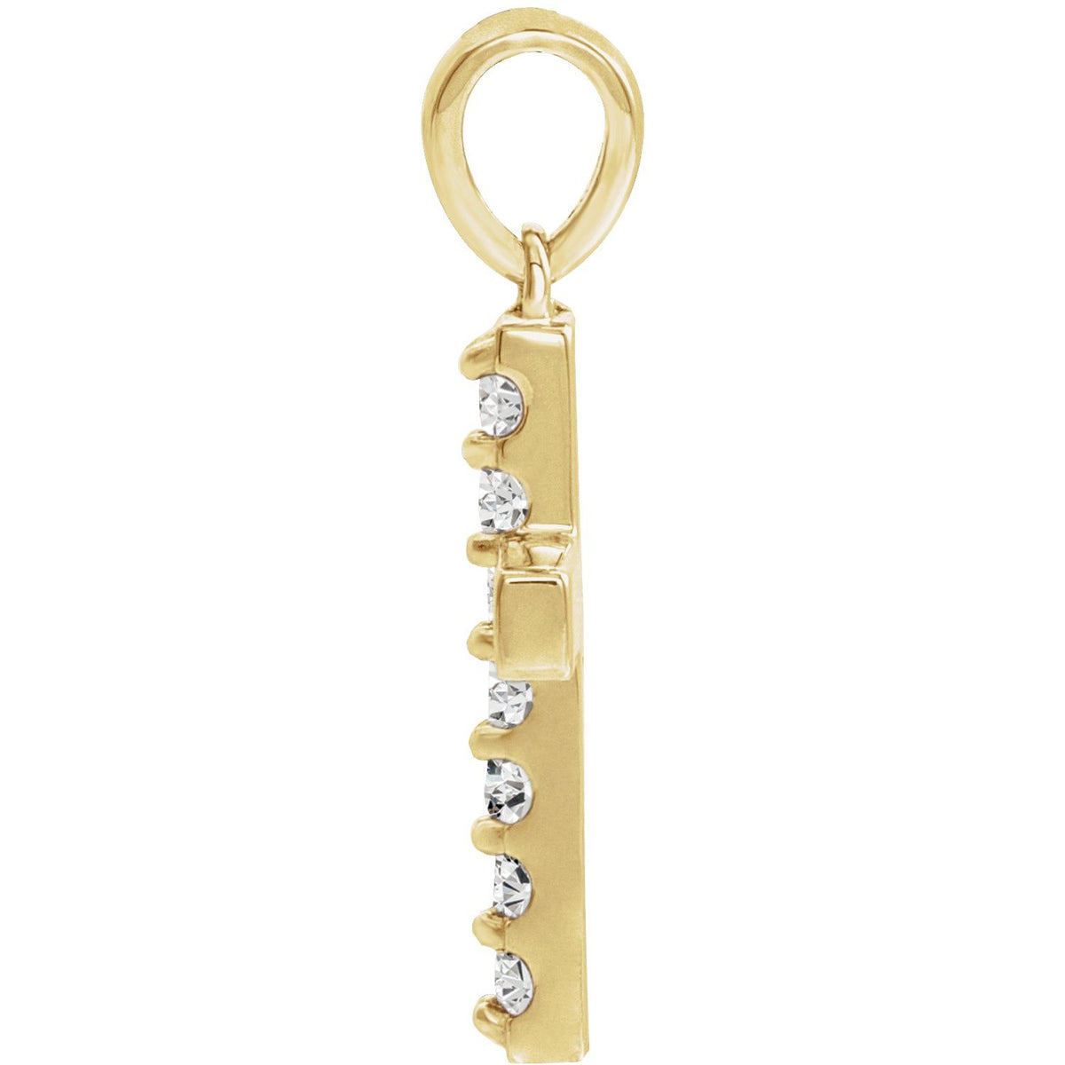 Accented Cross Necklace · 1.6 ct — 14K Yellow Gold view 2