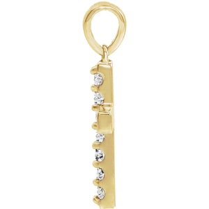 Accented Cross Necklace · 1.6 ct — 14K Yellow Gold view 2