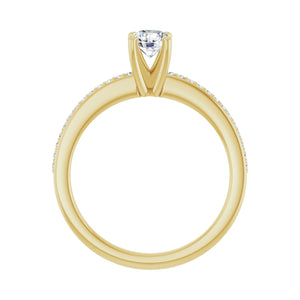 Accented Shank Round Engagement Ring · 0.5–3 ct — 14K Yellow Gold, detail