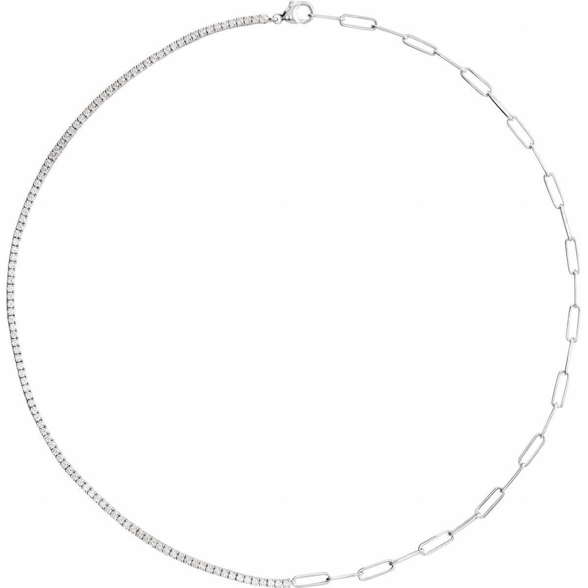 Lab-Grown Diamond Line Necklace · 5.15 ct — 14K White Gold