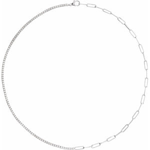 Lab-Grown Diamond Line Necklace · 5.15 ct — 14K White Gold