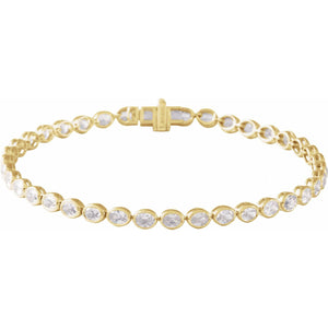 Lab-Grown Diamond Line Bracelet · 4–4.9 ct — 14K Yellow Gold