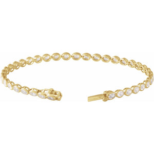 Lab-Grown Diamond Line Bracelet · 4–4.9 ct — 14K Yellow Gold view 2