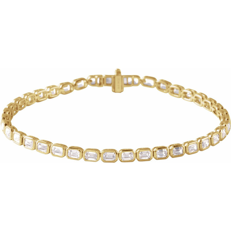 Lab-Grown Diamond Line Bracelet · 6–6.25 ct — 14K Yellow Gold