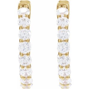Inside-Outside Hoop Earrings · 2.2 ct — 14K Yellow Gold view 3