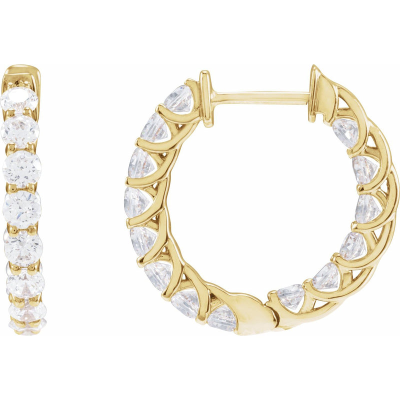 Inside-Outside Hoop Earrings · 2.2 ct — 14K Yellow Gold