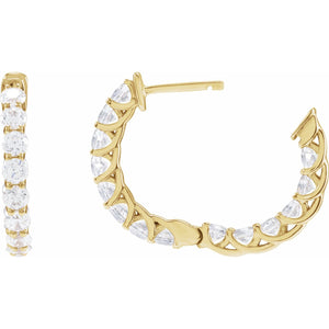 Inside-Outside Hoop Earrings · 2.2 ct — 14K Yellow Gold view 4