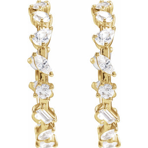 Lab-Grown Diamond Hoop Earrings · 2 ct — 14K Yellow Gold view 3