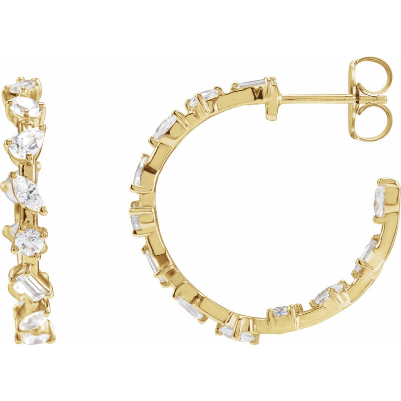 Lab-Grown Diamond Hoop Earrings · 2 ct — 14K Yellow Gold