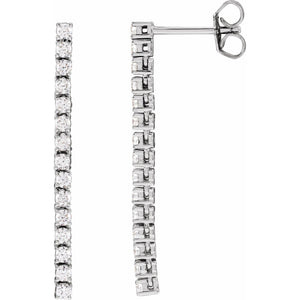 Accented Drop Earrings · 0.75 ct — 14K White Gold