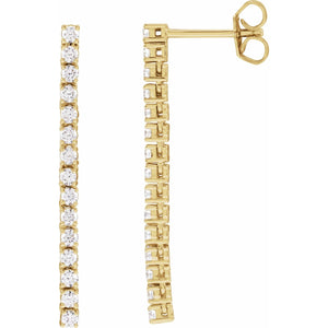 Accented Drop Earrings · 0.75 ct — 14K Yellow Gold