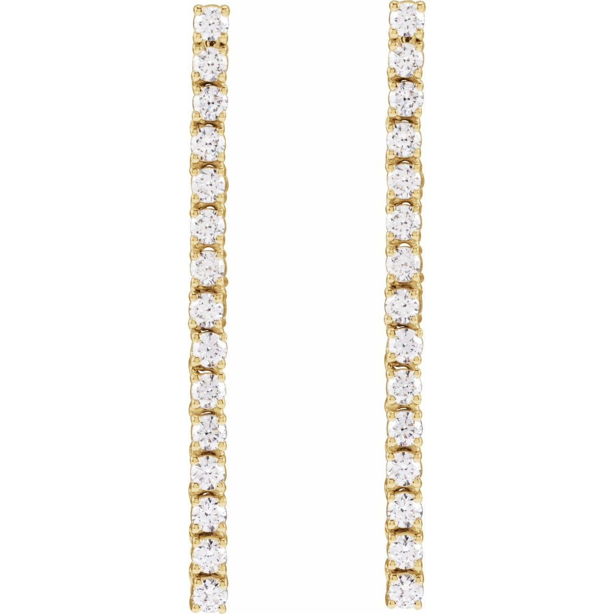 Accented Drop Earrings · 0.75 ct — 14K Yellow Gold view 2