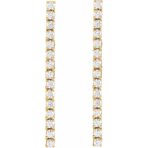 Accented Drop Earrings · 0.75 ct — 14K Yellow Gold view 2